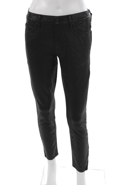 Mother Womens Black Skinny Jeans Polyurethane Button Size M