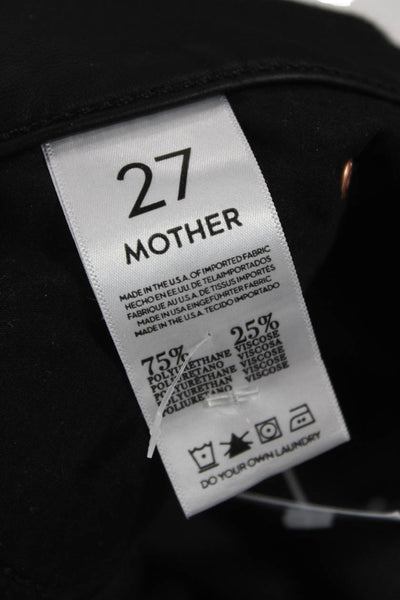 Mother Womens Black Skinny Jeans Polyurethane Button Size M