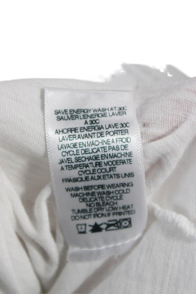 Sundry Women White Pima Cotton Basic Crew Neck Long Sleeve T-Shirt Size 1
