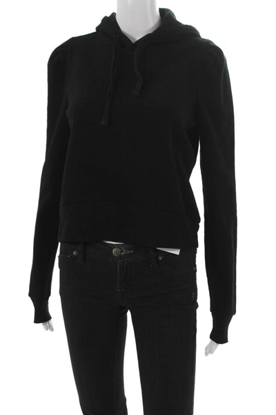 Z Supply Womens Pullover Hoodie Black Rayon Long Sleeve Size S