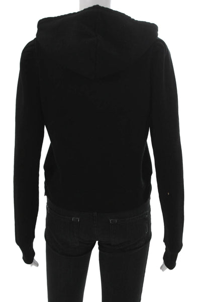 Z Supply Womens Pullover Hoodie Black Rayon Long Sleeve Size S