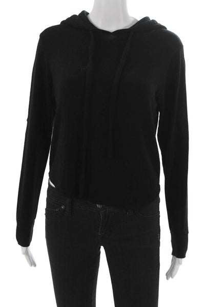 LNA Womens Black Tencel Blend Pullover Hoodie Long Sleeve Size S