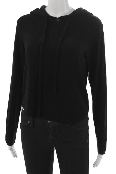 LNA Womens Black Tencel Blend Pullover Hoodie Long Sleeve Size S