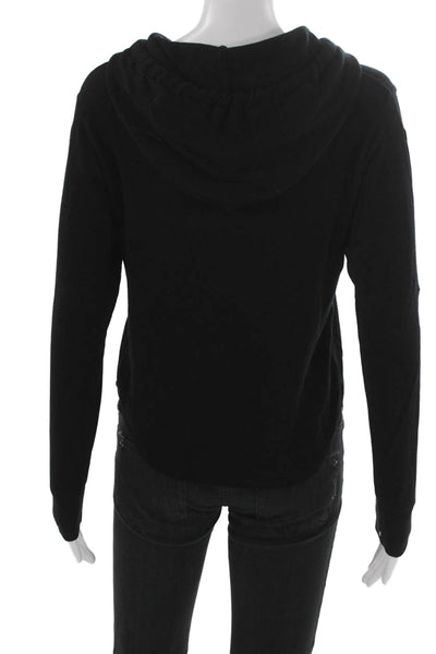 LNA Womens Black Tencel Blend Pullover Hoodie Long Sleeve Size S
