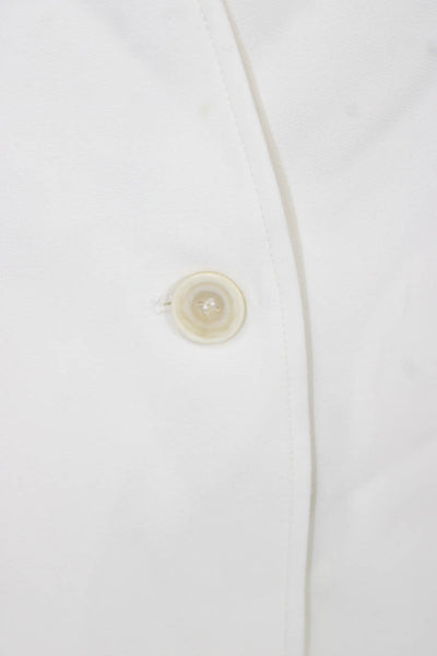 Helmut Lang Womens White Viscose Blend Blazer Button Long Sleeve Size 6