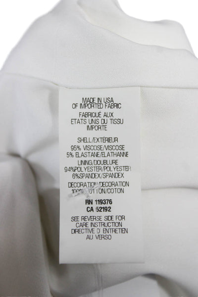 Helmut Lang Womens White Viscose Blend Blazer Button Long Sleeve Size 6