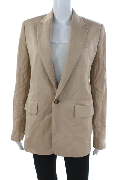A.L.C. Womens Beige Modal Blazer Long Sleeve Size 00