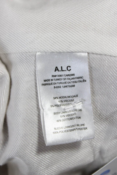 A.L.C. Womens Beige Modal Blazer Long Sleeve Size 00
