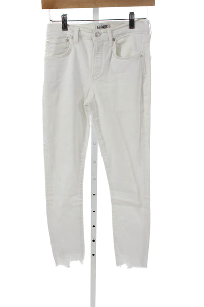 Agolde Womens Skinny High Rise White Jeans Size 26