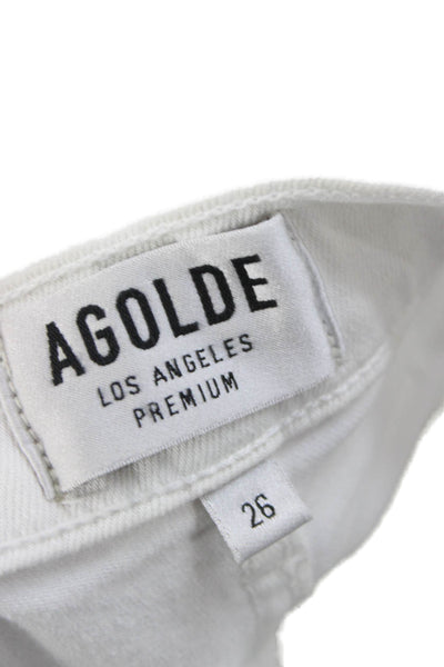 Agolde Womens Skinny High Rise White Jeans Size 26