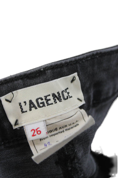 L'Agence Womens Gray Skinny Jeans Cotton High Rise Size 26