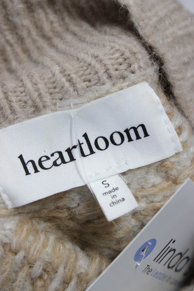 Heartloom Women Pullover Sweater Fair Isle Mock Neck Beige Size S