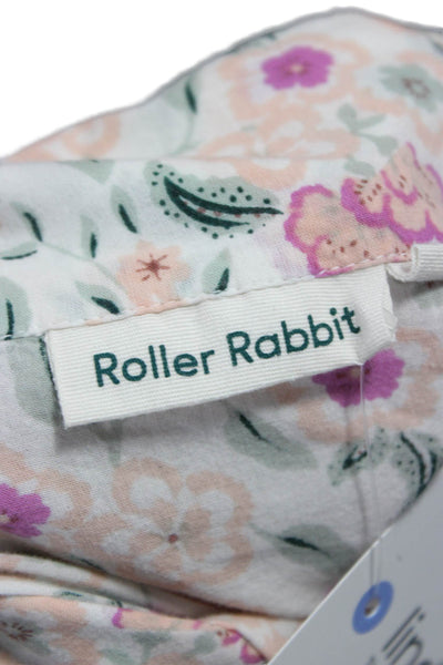 Roller Rabbit Women Tunic Multicolor Floral Cotton Long Sleeve Size S