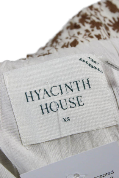 Hyacinth House Womens Maxi Skirt White Rayon Floral Bohemian Long Zip Size XS