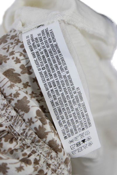 Hyacinth House Womens Maxi Skirt White Rayon Floral Bohemian Long Zip Size XS