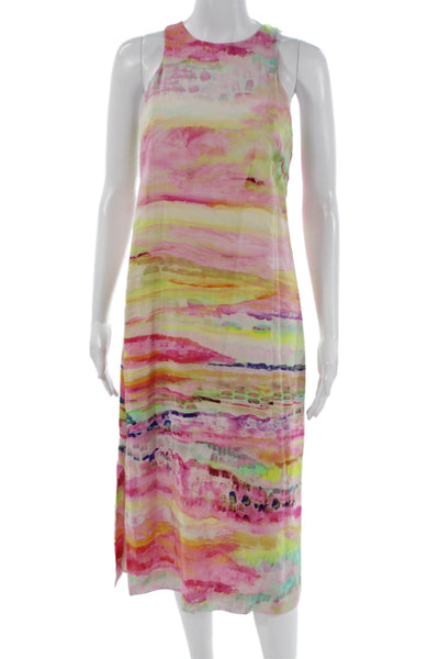 HD In Paris Womens Shift Dress Multicolor Silk Tie Dye Size 0