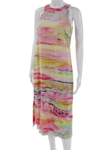 HD In Paris Womens Shift Dress Multicolor Silk Tie Dye Size 0