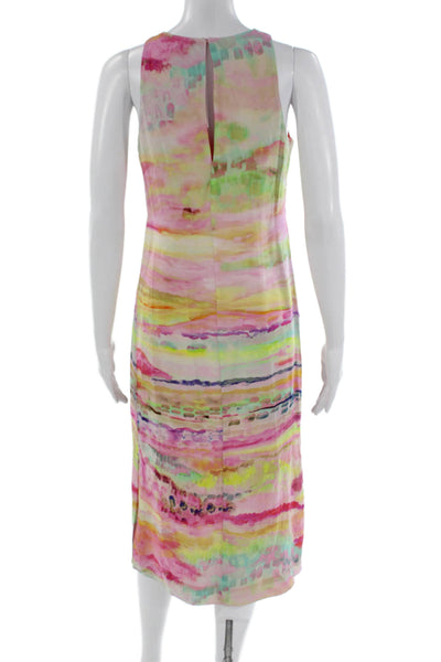 HD In Paris Womens Shift Dress Multicolor Silk Tie Dye Size 0