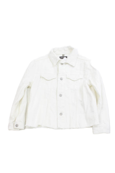 DL 1961 Teens Basic Jacket White Button Long Sleeve Cotton Tencel Size 6