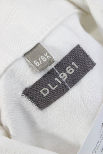DL 1961 Teens Basic Jacket White Button Long Sleeve Cotton Tencel Size 6
