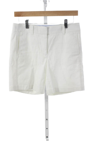 J Crew Women Chino Shorts White Zip Size 2