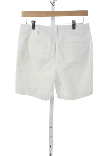 J Crew Women Chino Shorts White Zip Size 2