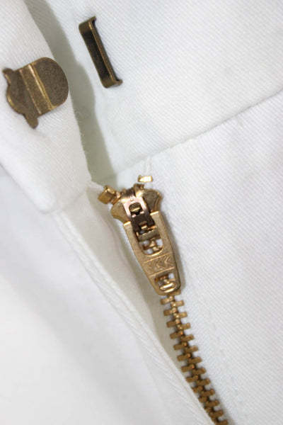 J Crew Women Chino Shorts White Zip Size 2