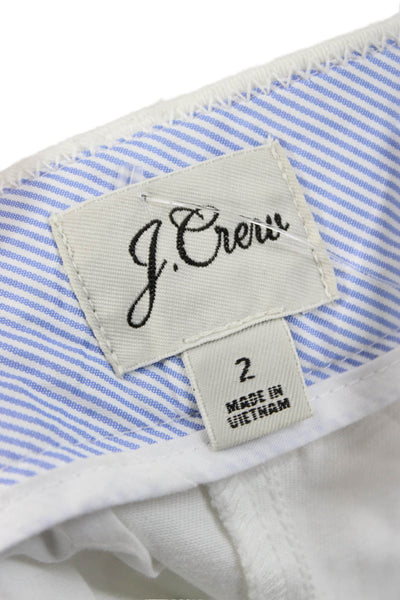 J Crew Women Chino Shorts White Zip Size 2