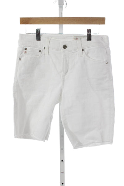 AG-ED Denim Womens Cut-Off White Denim Shorts 98% Cotton Size 25