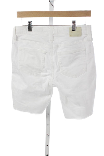 AG-ED Denim Womens Cut-Off White Denim Shorts 98% Cotton Size 25