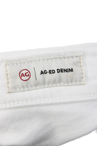 AG-ED Denim Womens Cut-Off White Denim Shorts 98% Cotton Size 25