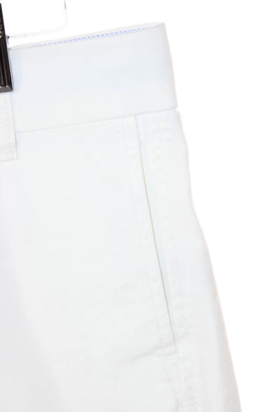 J Crew Womens Chino Shorts White Zip 97% Cotton Size 4
