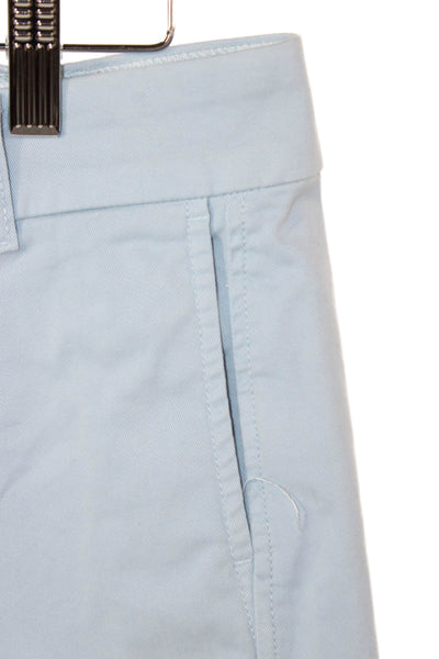 J Crew Womens Chino Shorts Blue Button 97% Cotton Solid Summer Size 2