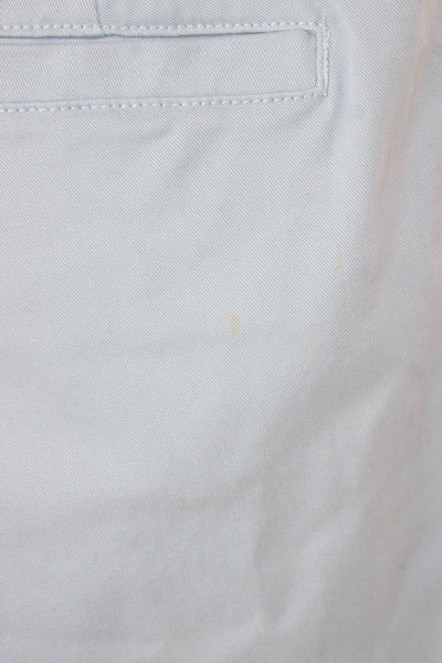 J Crew Womens Chino Shorts Blue Button 97% Cotton Solid Summer Size 2