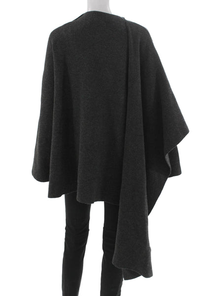 Zara Women Blouse Cape Gray Button Long Sleeve Size S