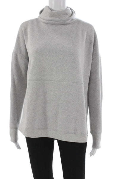 Athleta Women Turtleneck Pullover Gray Polyester Blend Long Sleeve Size XS
