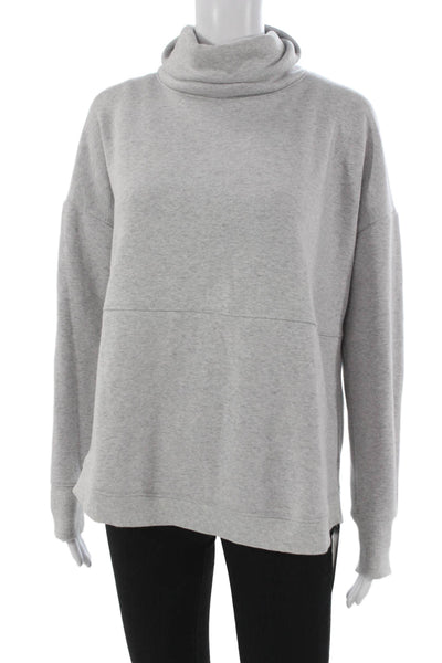 Athleta Women Turtleneck Pullover Gray Polyester Blend Long Sleeve Size XS