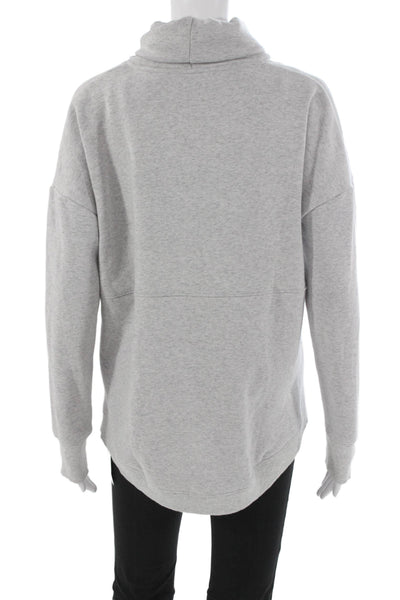 Athleta Women Turtleneck Pullover Gray Polyester Blend Long Sleeve Size XS