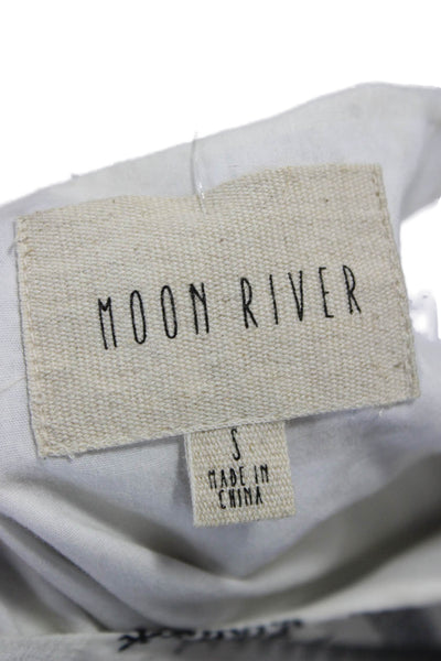 Moon River Womens Shift Dress Black Square Neck Sleeveless Short Cotton Size S