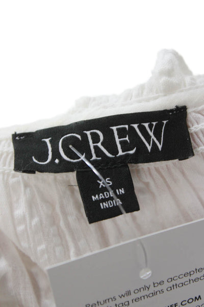 J Crew Womens Trapeze Swing Dress White V Neck Short Sleeve Size XS