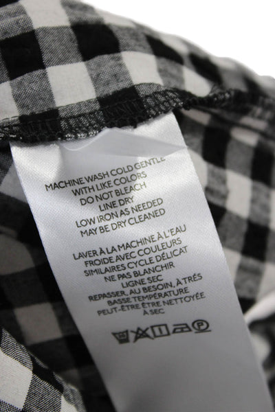 Maeve Anthropologie Women Black Gingham Shift Dress Sleeveless Size XS
