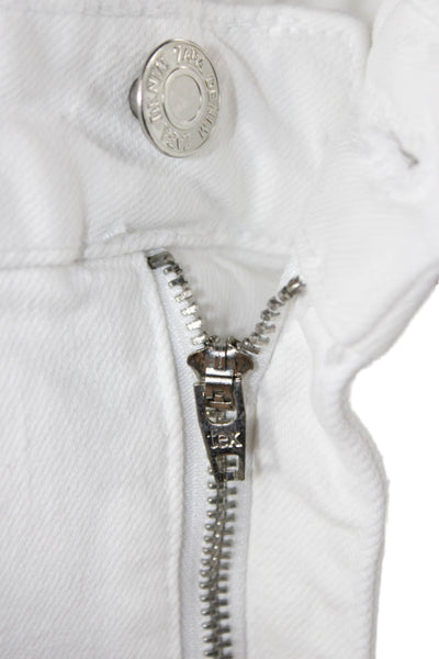 Zara Women Cut-Off White Cotton Shorts Button Size 8