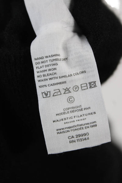Majestic Filatures Women Pullover Cashmere Sweater Black Size 1