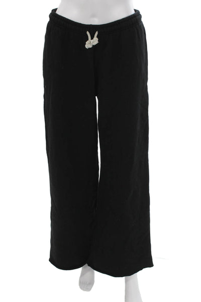 Perfect White Tee Women Black Cotton Drawstring Sweatpants Size 28