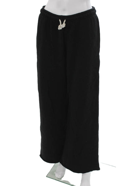 Perfect White Tee Women Black Cotton Drawstring Sweatpants Size 28