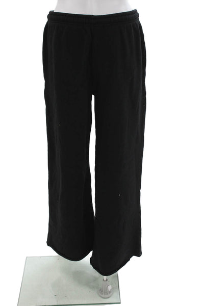 Perfect White Tee Women Black Cotton Drawstring Sweatpants Size 28