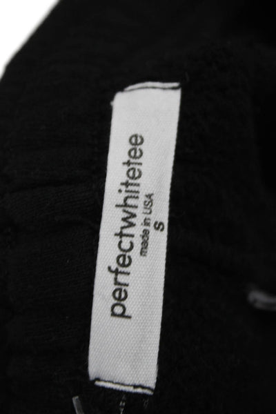 Perfect White Tee Women Black Cotton Drawstring Sweatpants Size 28