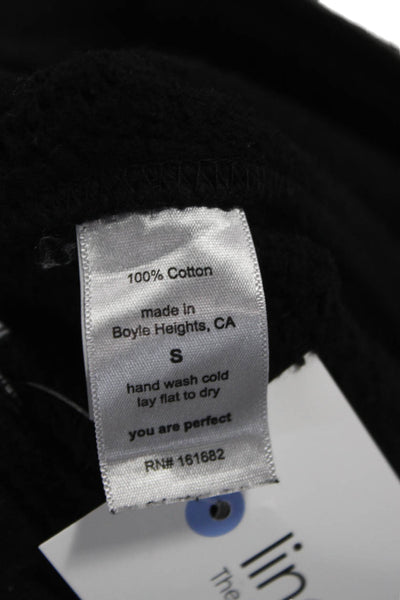 Perfect White Tee Women Black Cotton Drawstring Sweatpants Size 28