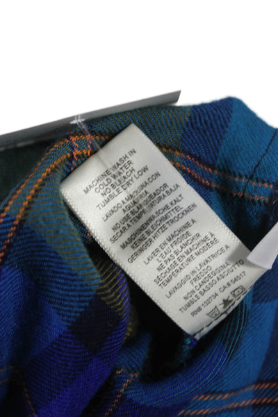 Cloth and Stone Women Plaid Rayon Collared Button-Up Top Long Sleeve Size XS