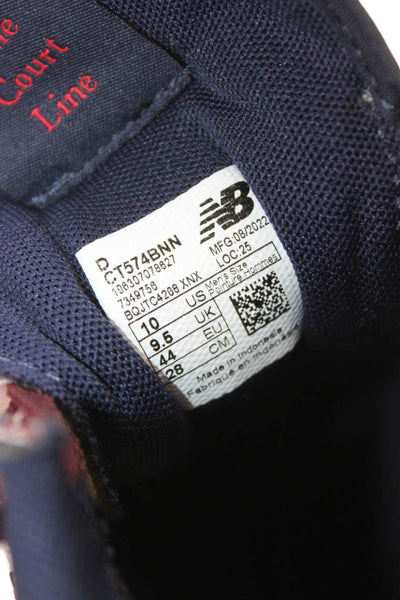 New Balance Mens 574 Low Top Sneakers Burgundy Red Navy Blue Size 10